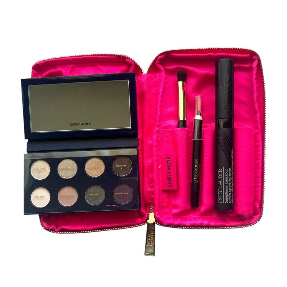 Estée Lauder-  Pink and White Limited Edition Travel Make up Clutch